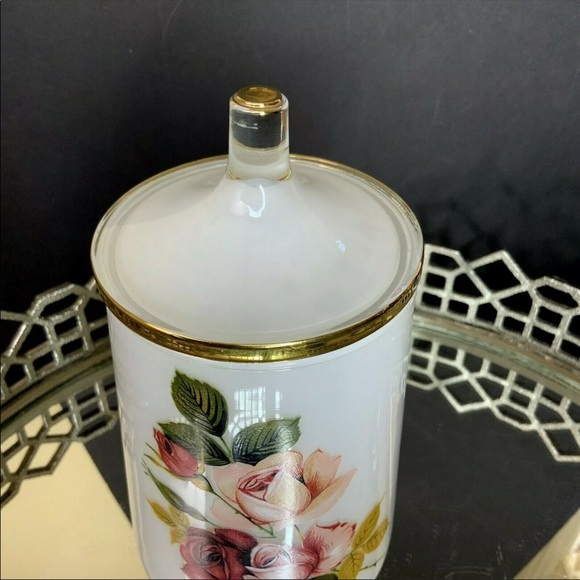 Vintage Decanter Roses Storage Dresser Barware #M1 - Picture 3 of 8